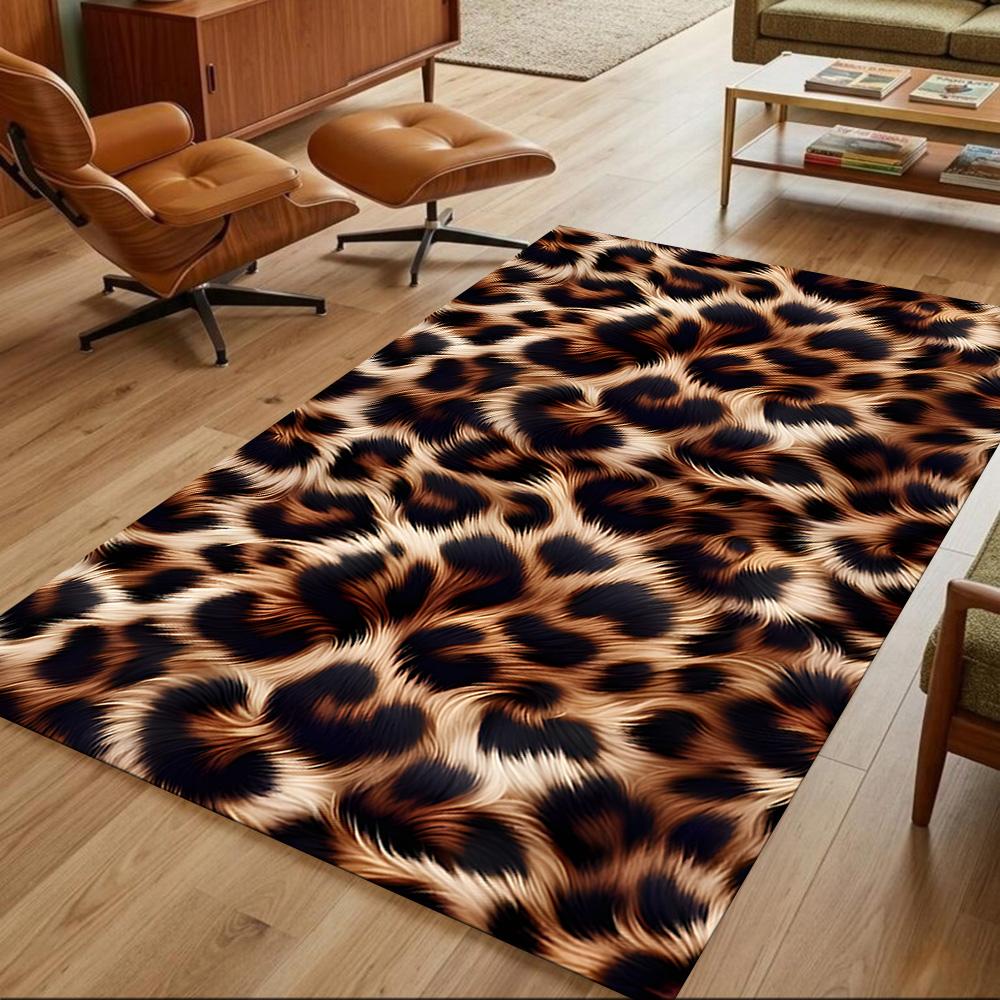 Tiger Stripe Pattern Close-up Non-Slip Home Carpet Design for Office Decor Living Room Bedroom Gift
