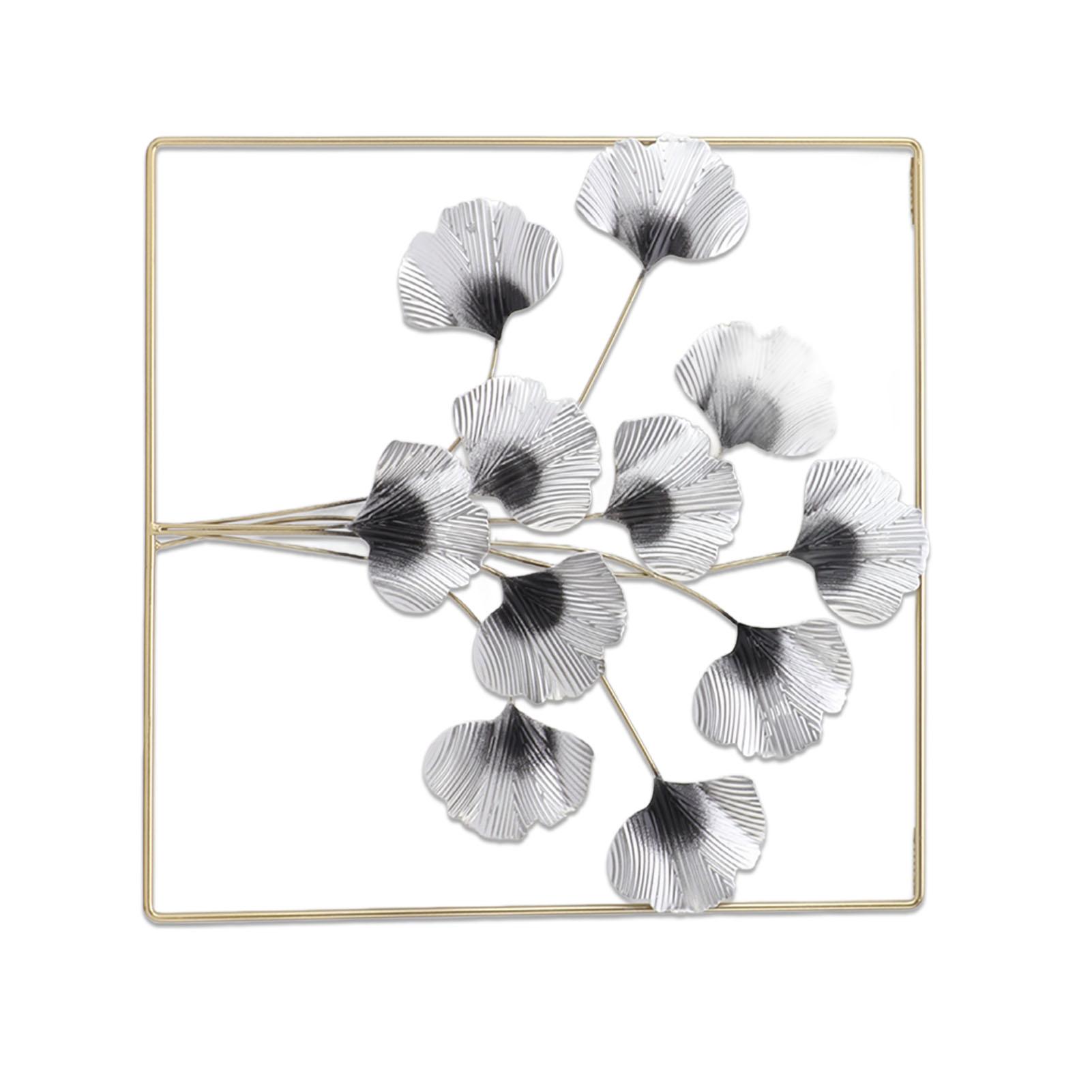 

Metal Leaf Wall Art Decor Luxurious Metal Ginkgo Biloba Wall Hanging Decoration for Home Living Room Bedroom