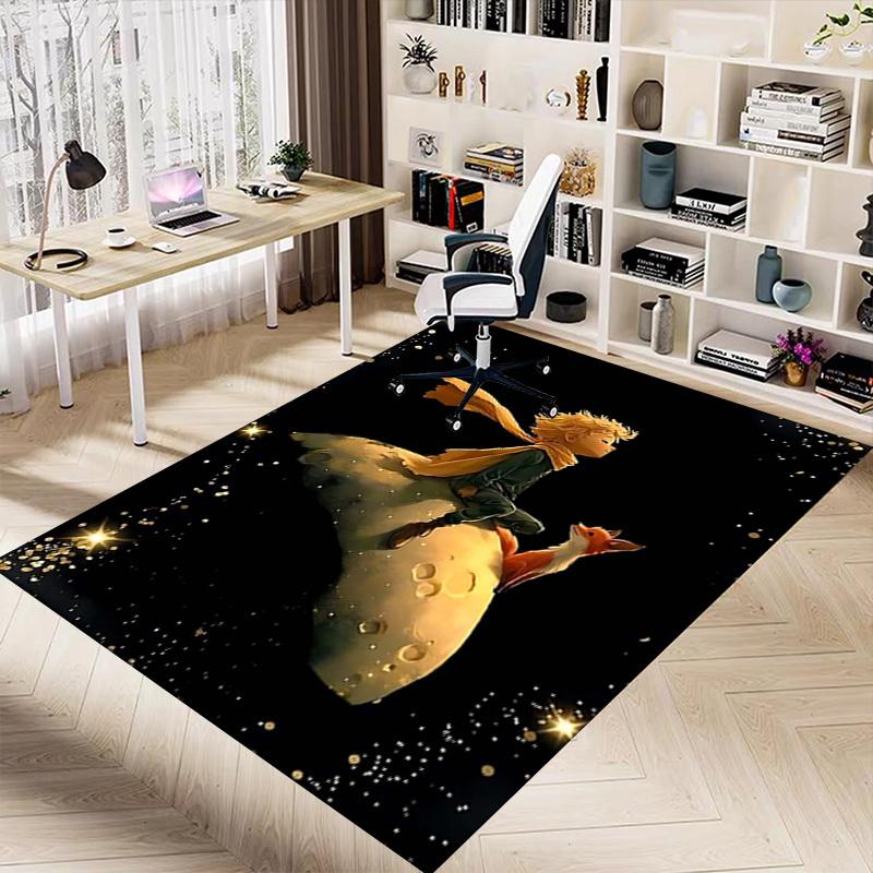 1PC Moon Boy Non-Slip Floor Carpet Compatible for Office&Living Room&Dining room - Flat-Weave Machine- Soft & Pattern-E244