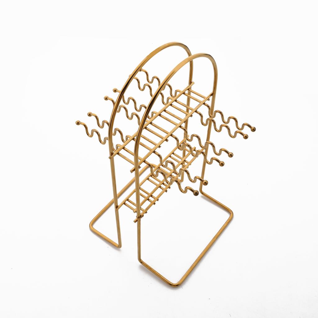 24-tlg./6-teiliges Geschirrset in Schwarz und Gold, Western-Besteckset mit Messer, Gabel, Löffel und Ablage, Edelstahl-Geschirr, Besteckhalter, Essbesteck