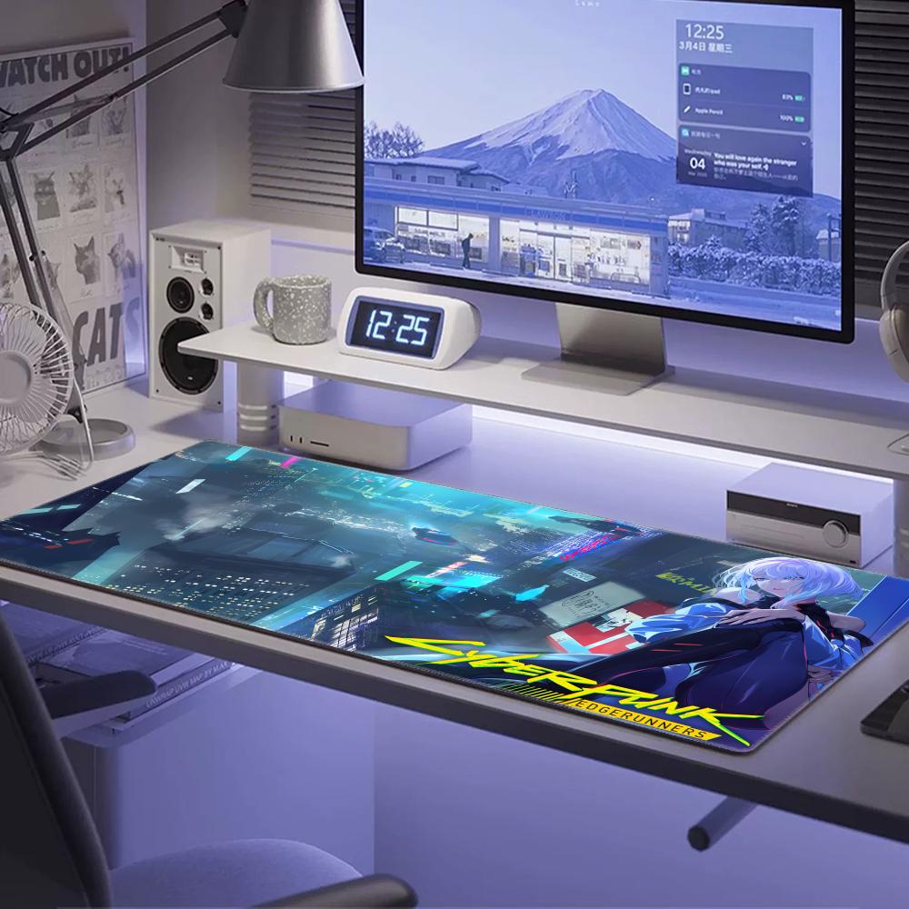 C_cyberpunk Anime E_edgerunners Mousepad Rubber Mouse Pad Computer Laptop Gamer Pad PC Gaming Accessories Desk Mats Mice Pad