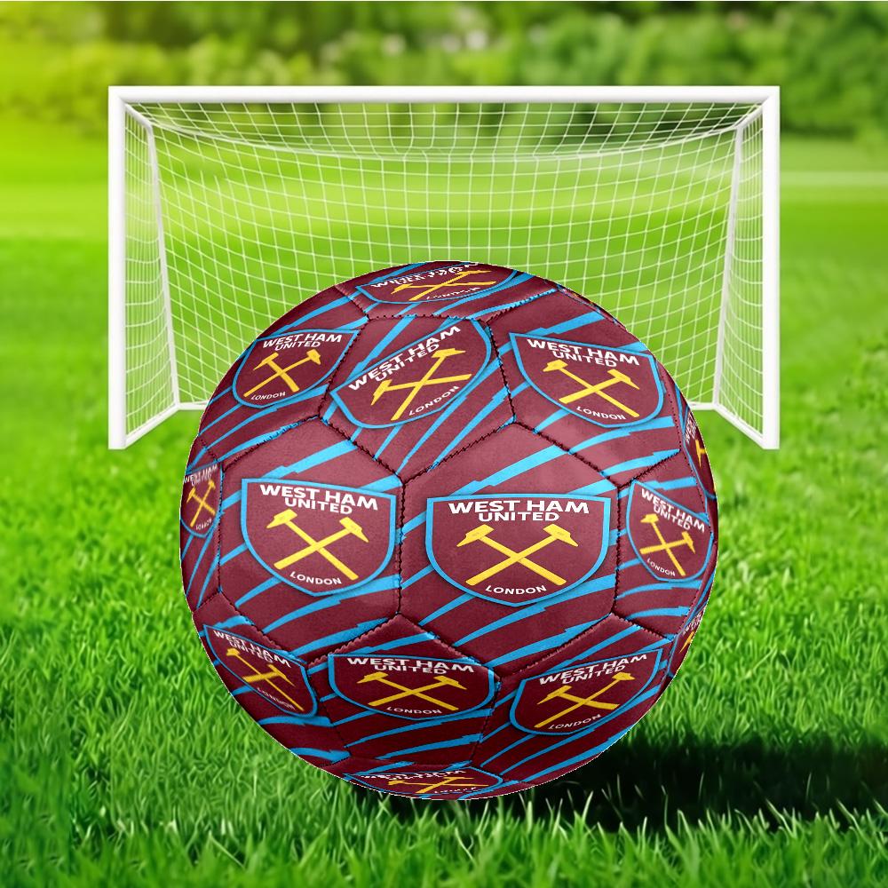 West Football Printed Size 5 Soccer Ball - Durable, Machine-stitched, Soft and Comfortable, Suitable for Training and Matches Gift