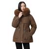 Medium and long female and small, new winter thin temperament piled and thickened padded jacket