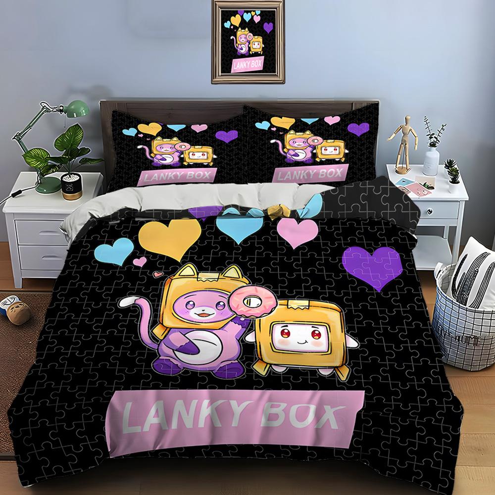 Cartoon Doll L-Lankyb0x Print Bedding Set Duvet Cover 1 Duvet Cover 2 Pillowcases Adult and Children Bedding Set Luxury Gifts