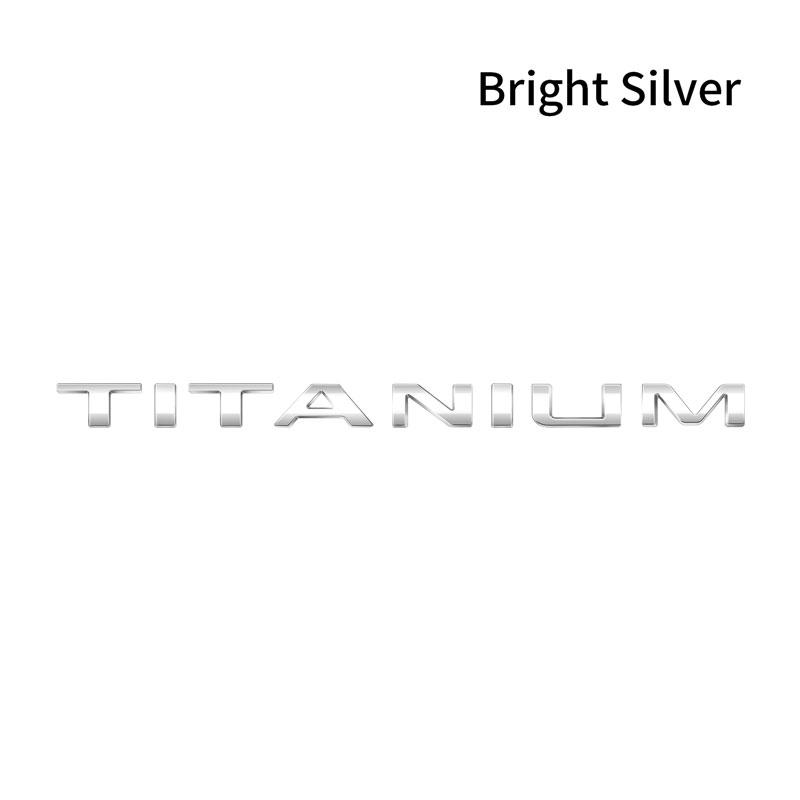 QFKB5 3D Chrome Metal Silver/Black Car Fender Trunk Rear Emblem Sticker For Ford TITANIUM Fiesta Focus Mondeo Edge Kuge Car Styling