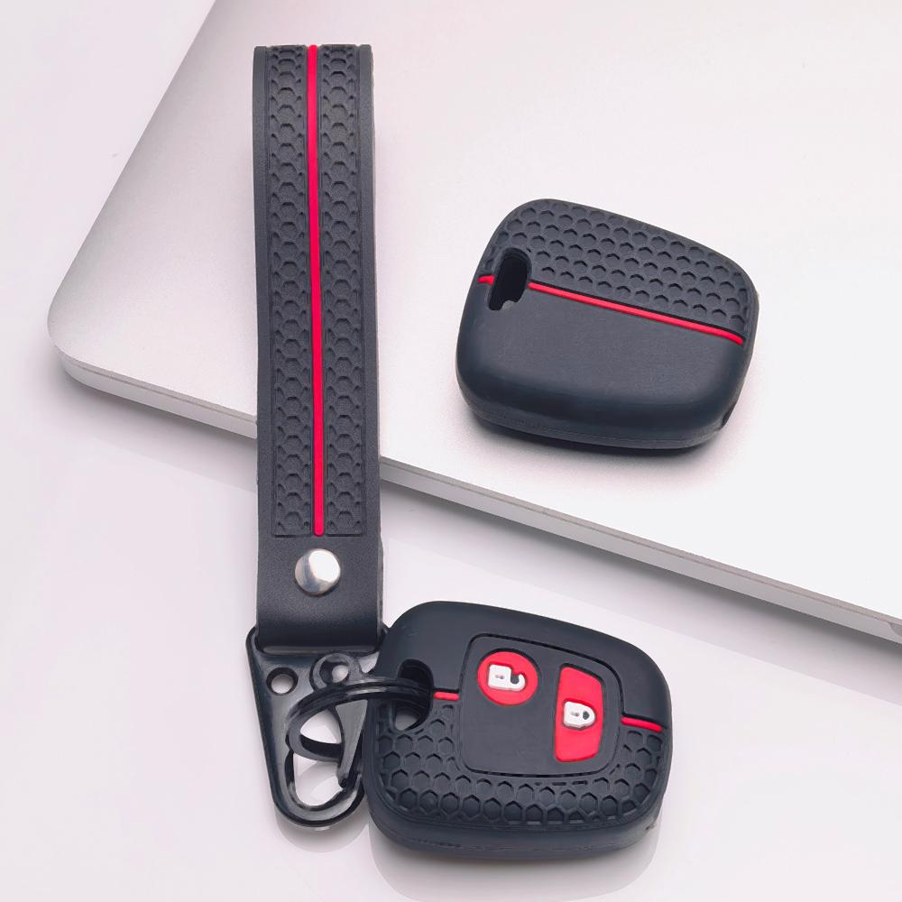 Anti Slip Car Key Protector for Peugeot 107 207 307 407 206 306 406 Citroen C1 C4 C2 C3 with Keychain Non Slip Grip Soft Silicone Key Shell Accessory