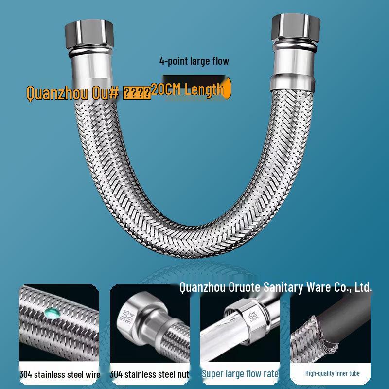 High-Pressure, Large-Diameter Soft Hose for Toilets & Water Heaters – Thickened, Explosion-Proof, Hot & Cold Compatible