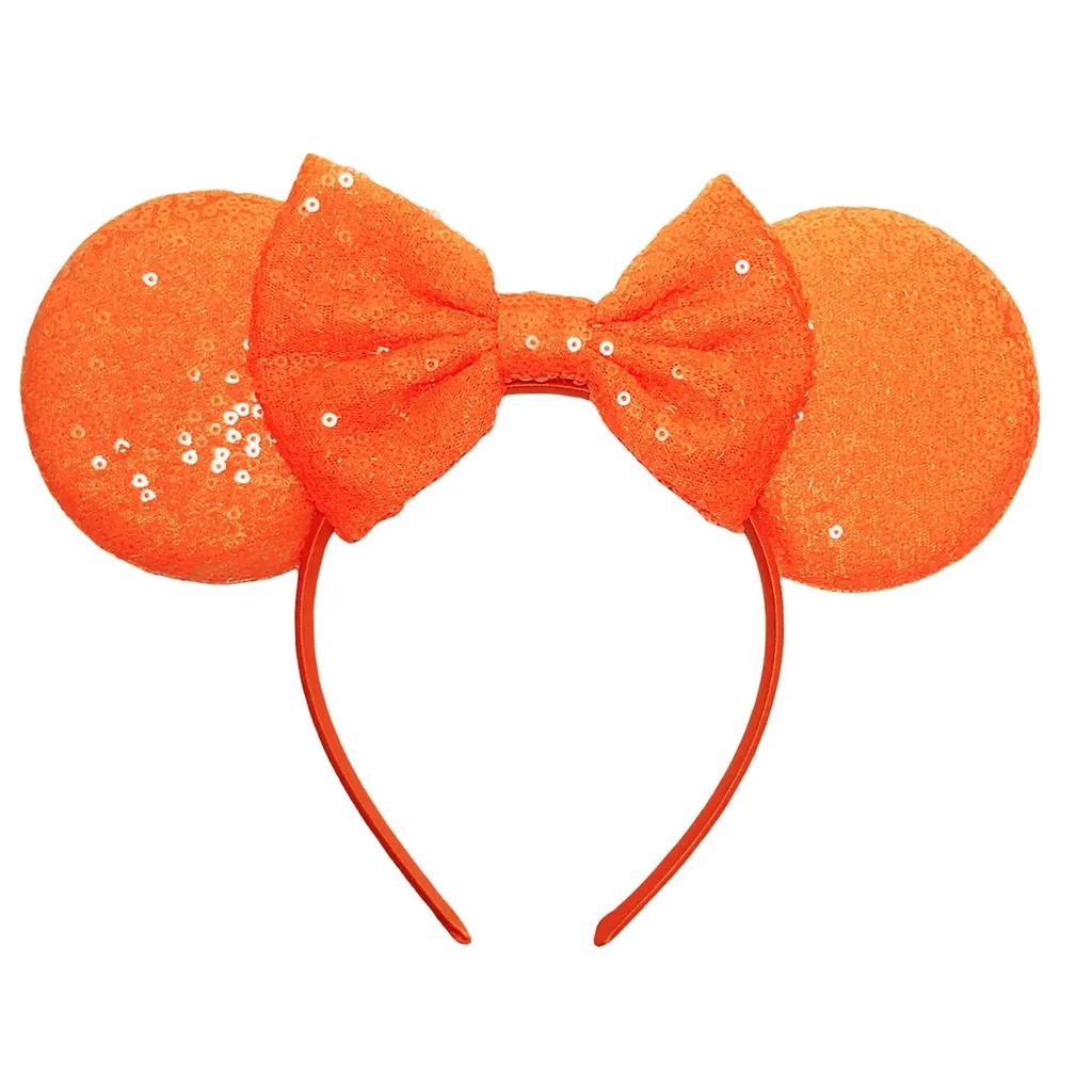 Neue fluoreszierende Farben Mausohren Stirnband für Mädchen Glänzende Pailletten Schleife Haarband Festival Party Cosplay DIY Haarschmuck