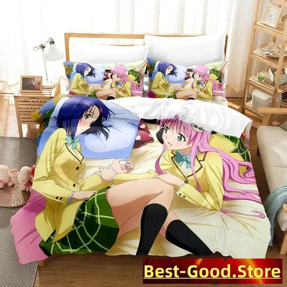 New To Love Ru Bedding Set Duvet Cover Sheet Printed Bed Set Pillowcase Bed Full Queen King Size Comforter Bedroom