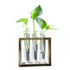 1PC Plastic Wood Frame Test Tube Planters Flower Holder Wooden Stand Glass Water Propagation Station Wood Frame