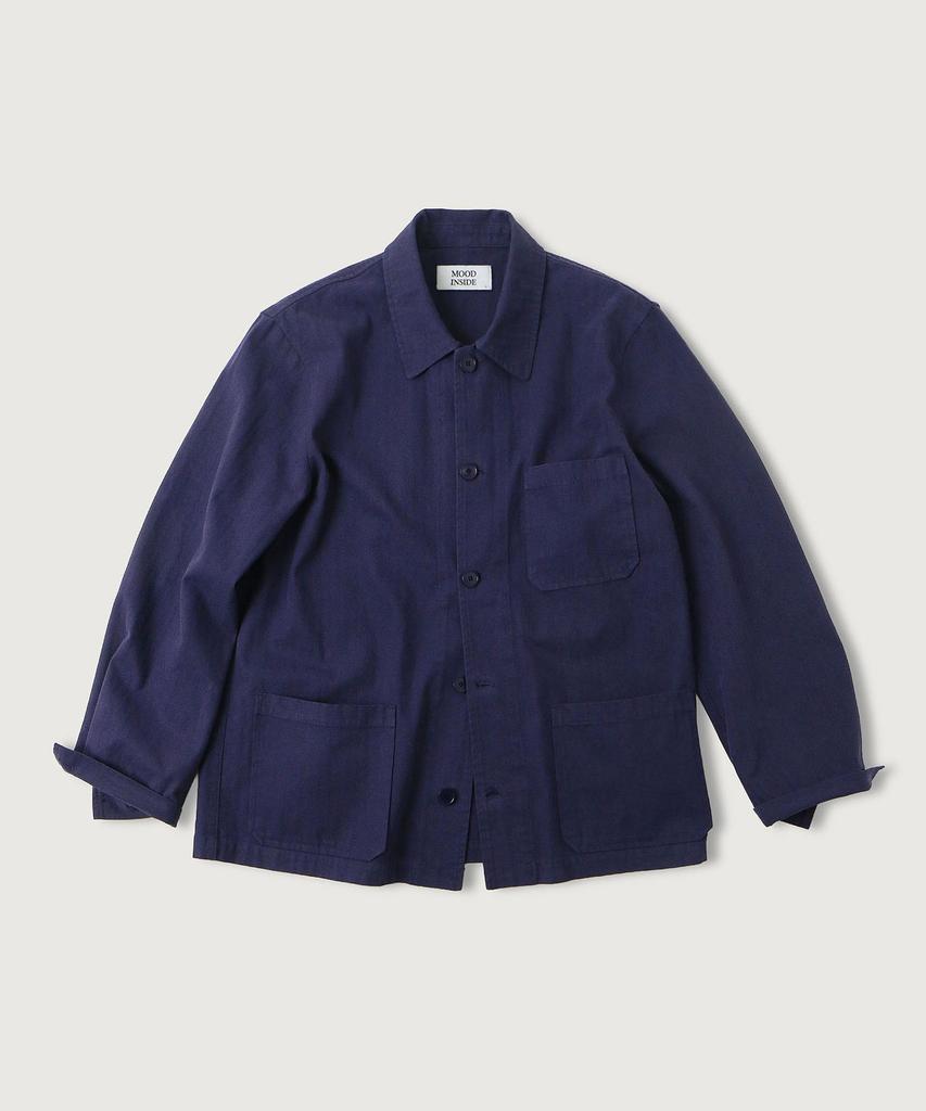 Mood Inside Woman Herringbone French Work Jacket_Purple Blue