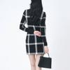 Women's Fashion Autumn Winter Plaid Print Long Sleeve O-Neck Slim Casual Dresses
