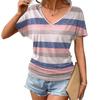 Dámské módní tričko s krátkým rukávem a výstřihem do V s 3D potiskem, letní pohodlné sportovní topy