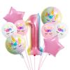 Unicorn Theme Gradient Number Balloon Set - 40-Inch Foil Birthday Decorations