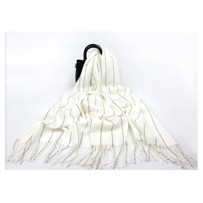 Scarf Korean Style Warm Tassel Striped Large Shawl Scarf for Men Winter New Autumn and Winter Woolen Scarf for Women