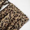 Leopard Print Silk Dress Women Sexy Deep -Neck Backless Beach Dresses Summer Sleeveless Chiffon Holiday Party Dress