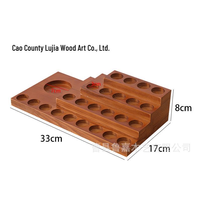 Wooden Multi-layer Essential Oil Display Rack with Multiple Slots