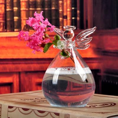 Cute Angel Glass Vases Creative Clear Glass Hanging Vase Flower Plant Stand Hanging Hydroponic Vase Home Office Wedding Decor