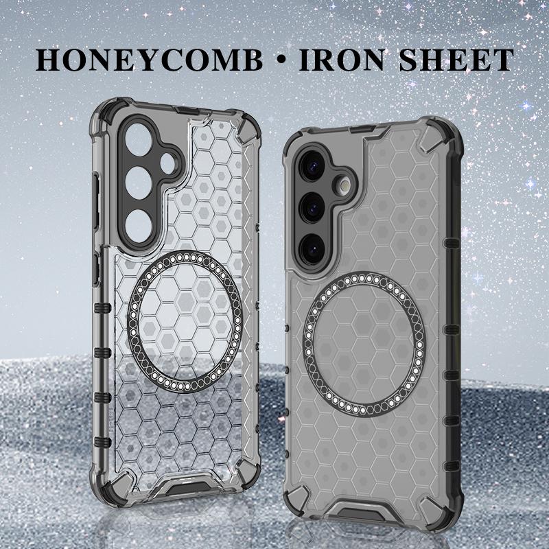 Magnetic Wireless Charging Armor Airbag Case For Samsung Galaxy S23 S24 Plus Ultra FE A35 A55 5G PC TPU Rubber Shockproof Cover