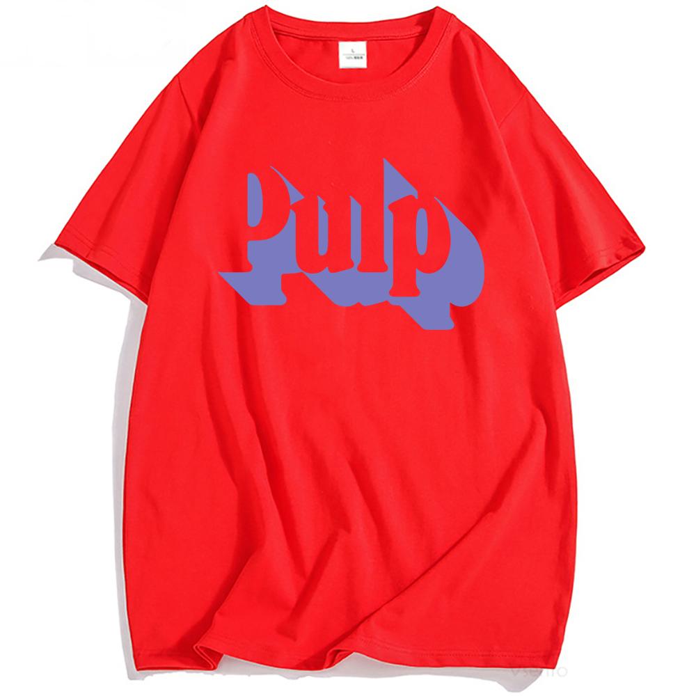

Shadow Logo Ecru T-Shirt Pulp Rock Band Printing Tshirts Hip Hop Unisex Streetwear Summer Cotton Soft Male T Shirt Graphic Tees 2XL
