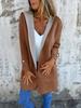 Women's Orange Hooded Cardigan Sweater Casual Long Sleeve Open Front Lightweight Jacket