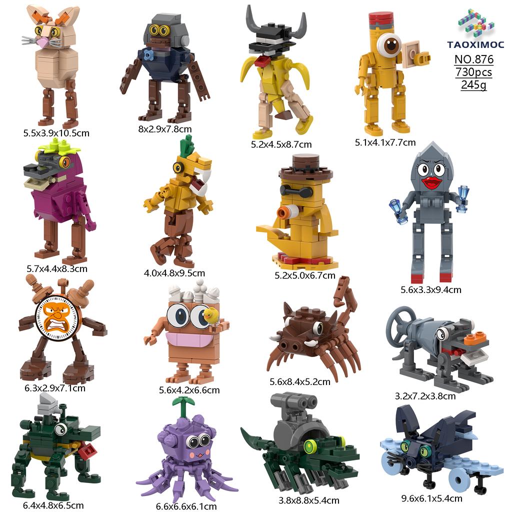 NEW Tung Tung Sahur Brainrot Animals Building Blocks Tralalelo Tralala Shark Bricks Toy Collectible Xmas Birthday Gift