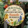 2D Flat - 1pc Vintage Aluminum Sign, Bee Garden Stroll Sign, Suitable for Home Rooms, Living Rooms, Dining Rooms, Cafes, Offices, Shops, Club Bars