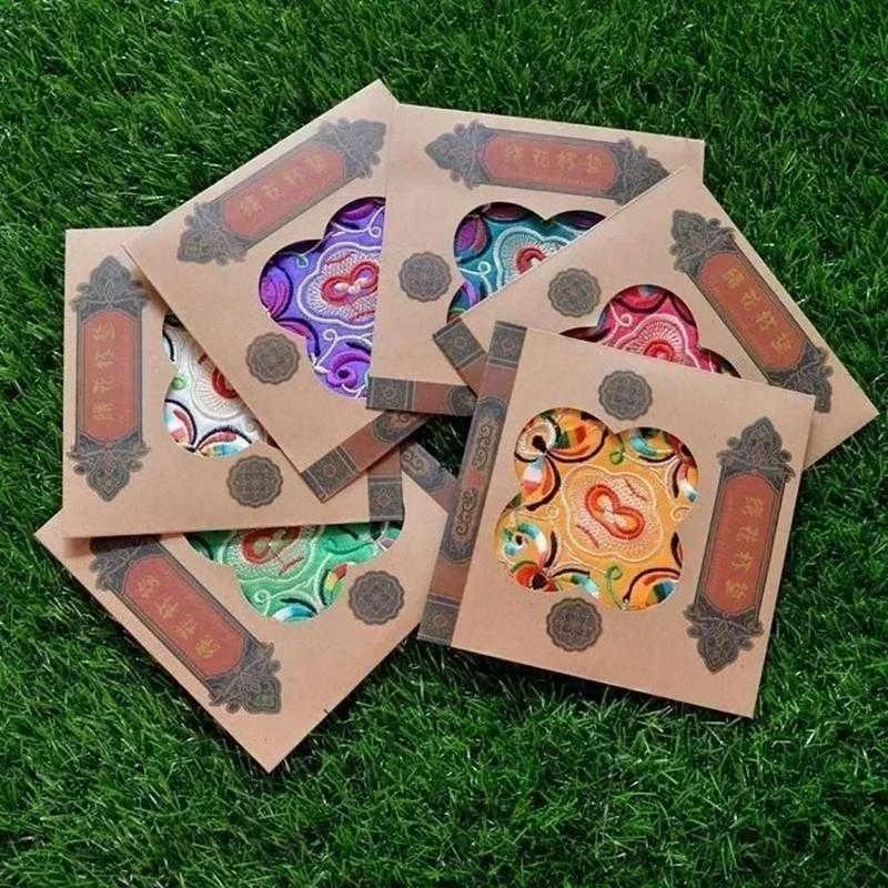 4Pcs Embroidery Cloth Table Decoration Chinese Style Protective Mat Kitchen Coaster Coffee Cup Pads Placemat Color Random