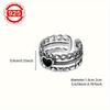 silver hypoallergenic ring for women, vintage multi-layer heart-shaped ring, light luxury design index finger ring