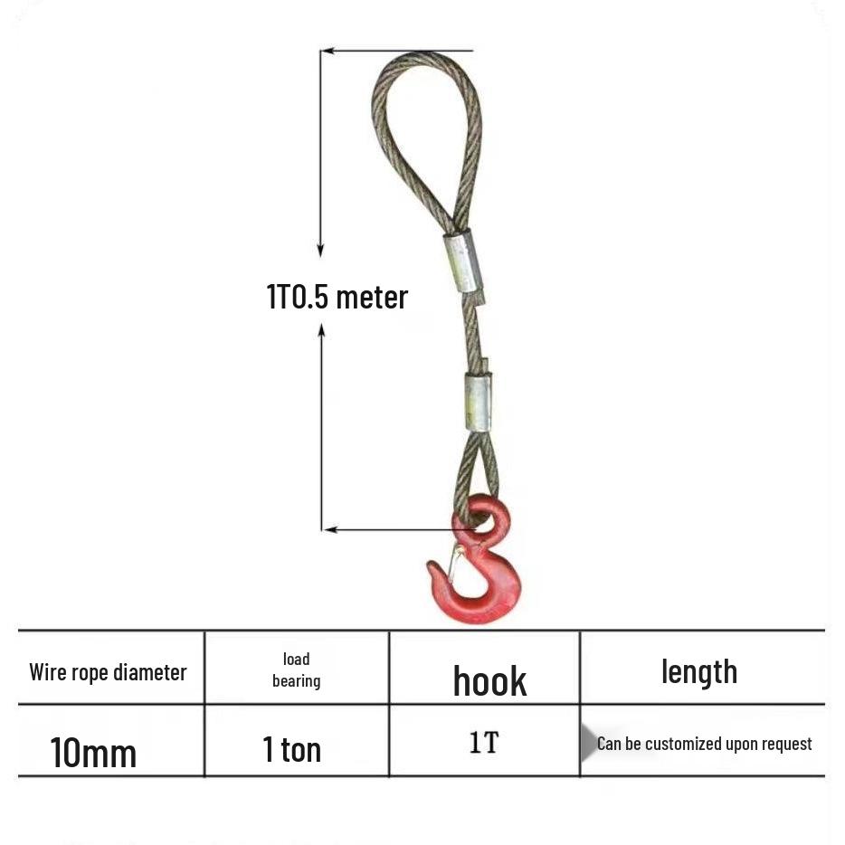 

Single-Leg Double-Leg Pressed Wire Rope Sling with Single-Hook for Lifting