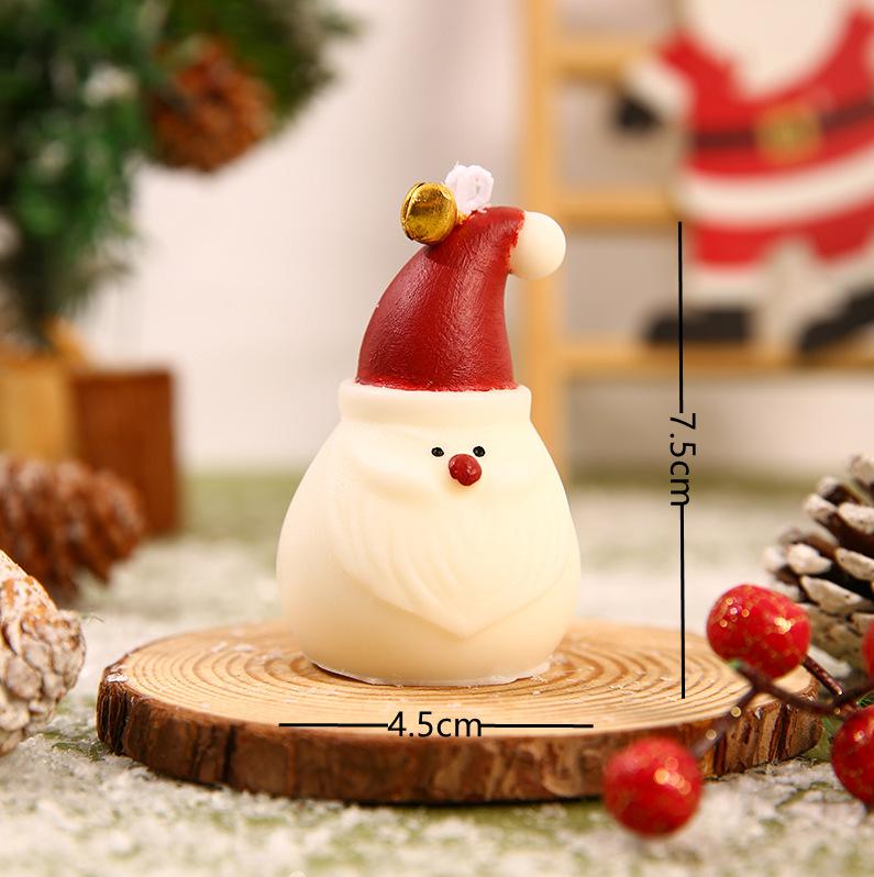 

Handcrafted Bell Santa Claus Soy Wax Tealight Candle Holiday Seasonal Christmas Decorations elderly person