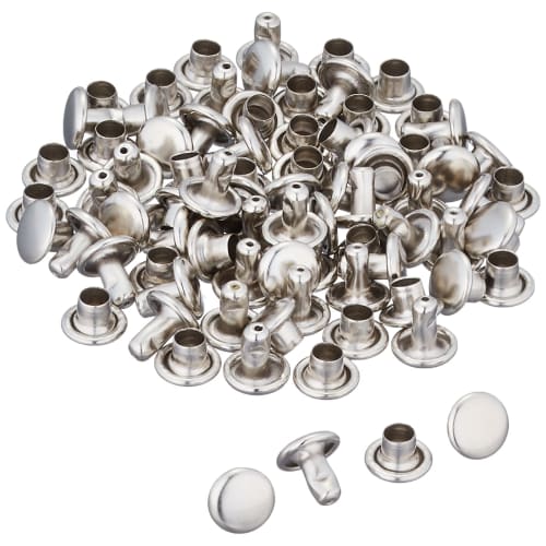 Ichinen Access Family Tool Double-Sided Crimps, Small (6mm Head Diameter x 6mm Leg Length), Silver, 40 Pairs, 56251