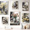 Old Retro Tones Still Life Poster Prints ForHome Decor Victorian Vintage Art Picture Flowers Fruits Canvas Painting Wall Art
