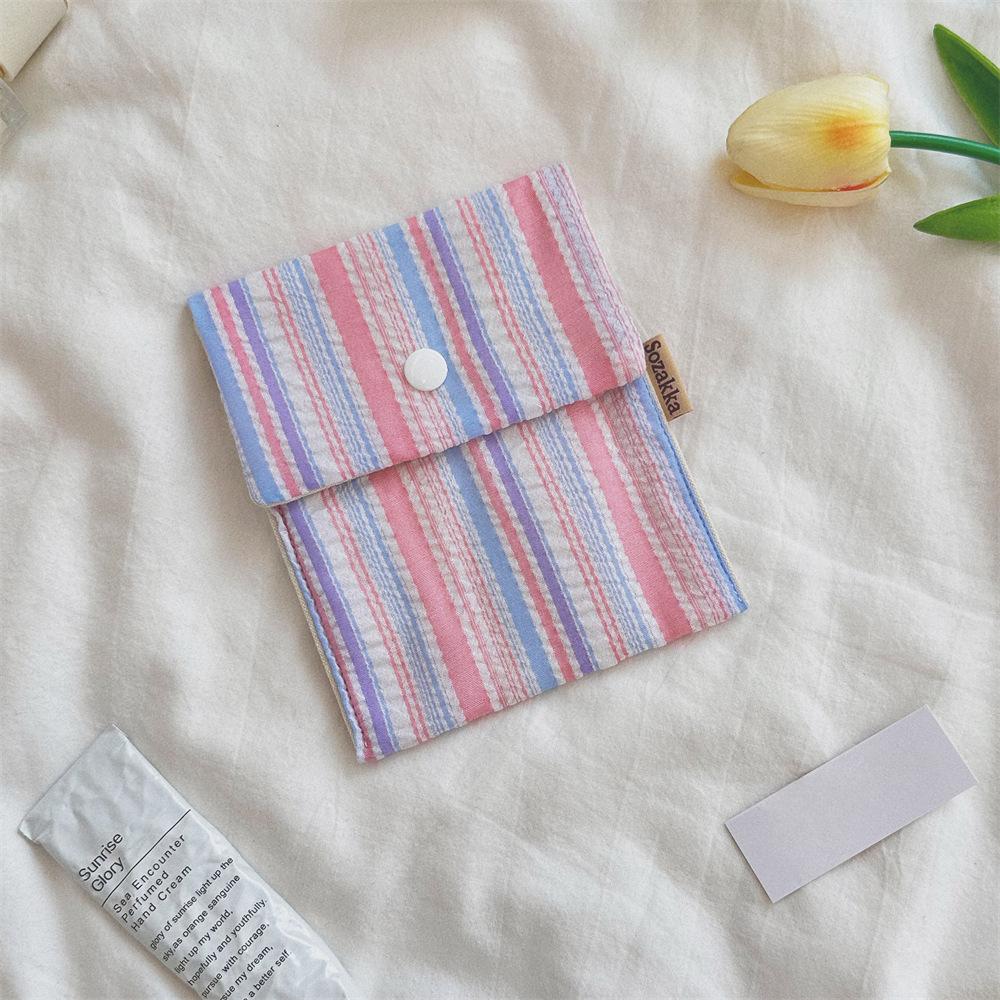 Damenbinden Aufbewahrungstaschen Koreanisch Niedlich Blume Große Kapazität Mädchen Cartoon Menstruation Tampon Organizer Tasche Mini Tasche