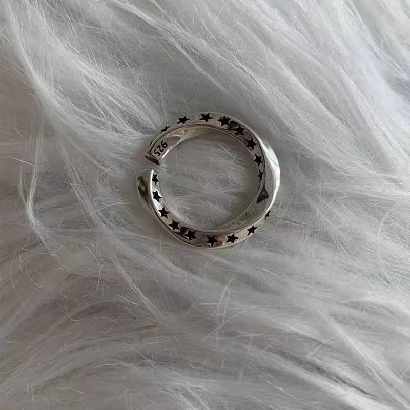 

Регулируемое кольцо в стиле ретро со звездой, в уникальном античном серебристом оттенке J2134