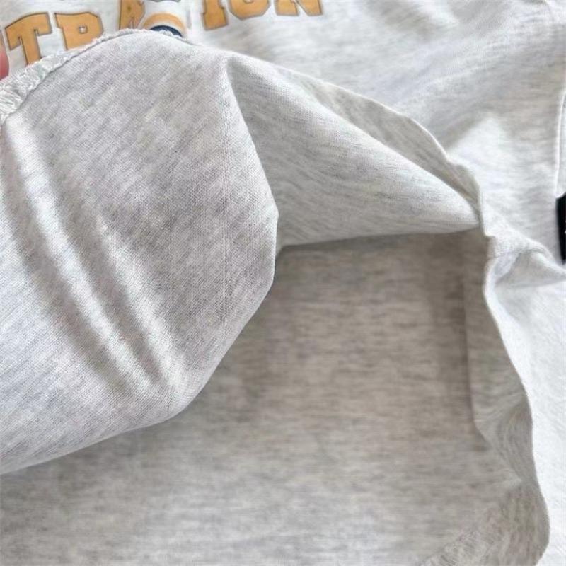 Pure Cotton Color Block Kids Long Sleeve Crew Neck T Shirt For Boys And Girls