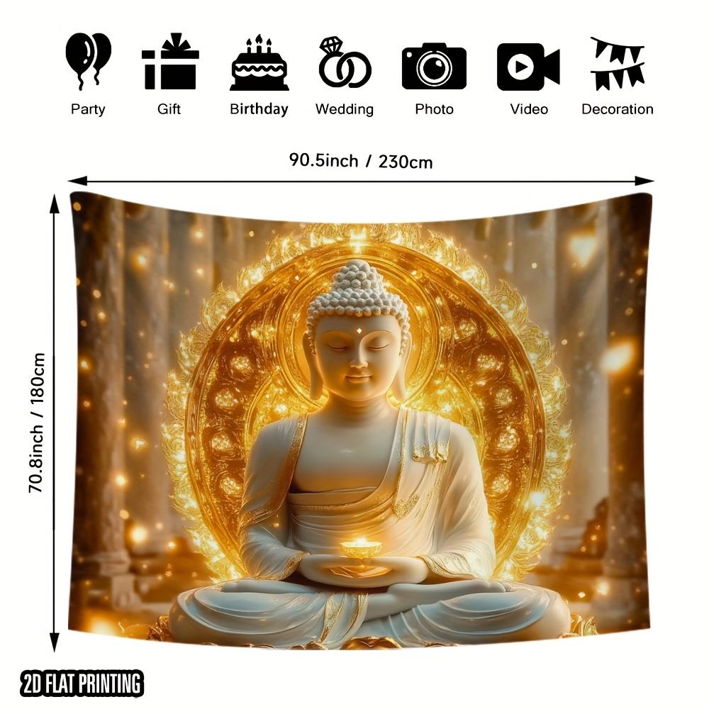 

VIKAMA Gilded Buddha Light Buddha Tapestry Zen Lotus Seat Background Cloth Living Room Background Wall Room Decoration 74x94cm(29x37in)