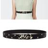 Classical Black Waistband Adjustable Belt With Star Rivets Studded For Women Daily Wear And Outdoor Activity