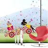 Entzückende PVC Mädchen Kunst Wandaufkleber für Kinderzimmer mit Schmetterlings- und Blumenmustern