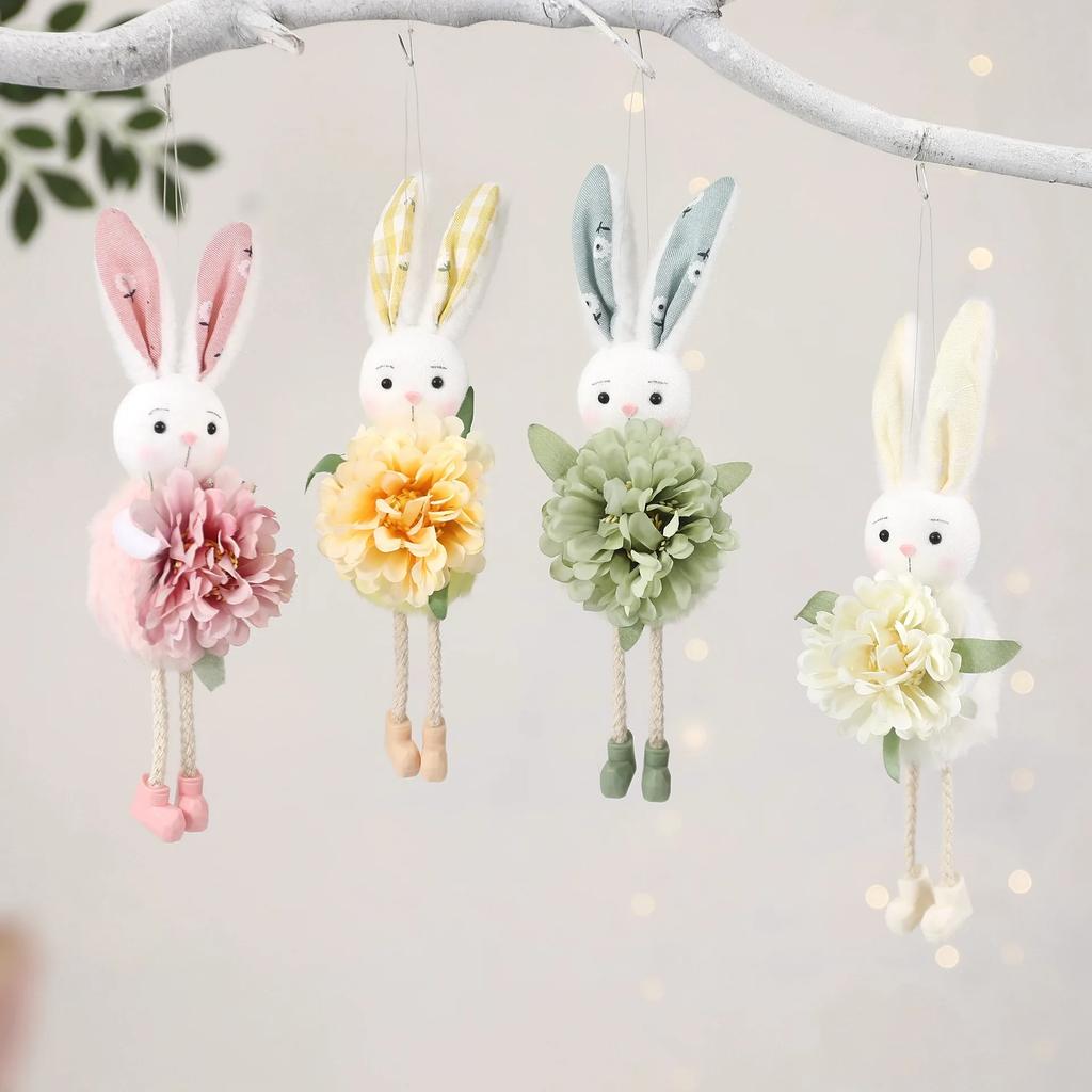 2pcs Easter Spring Birds Decor Floral Arrangement, Easter Bunny Ornament, Tiered Tray Decorations, Tabletop Decor