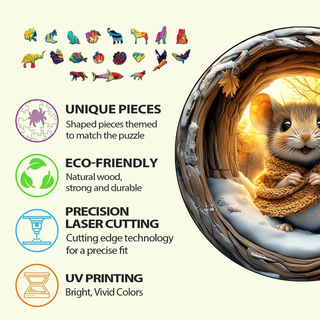 Puzzle in Legno 3D Universo Fantasy Squisito progettato per Adulti più Bambini - Giochi Montessori più Giocattolo Animale - Idea Regalo per Data di Nascita