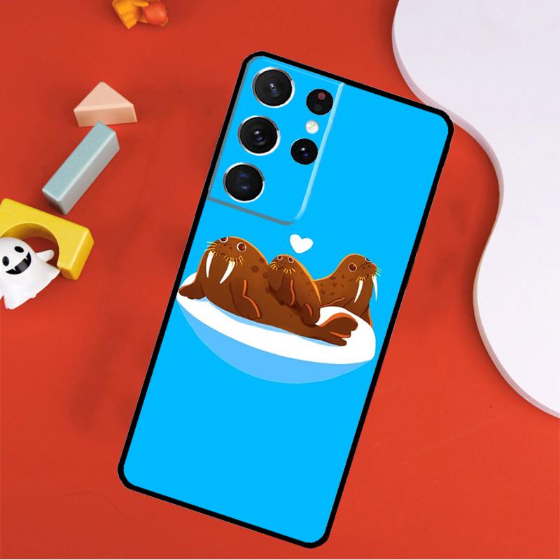 Cute Walrus Phone Case For Samsung Galaxy S25 Ultra S24 Ultra S9 S10 S20 S21 S22 S23 Plus S24 FE Cover