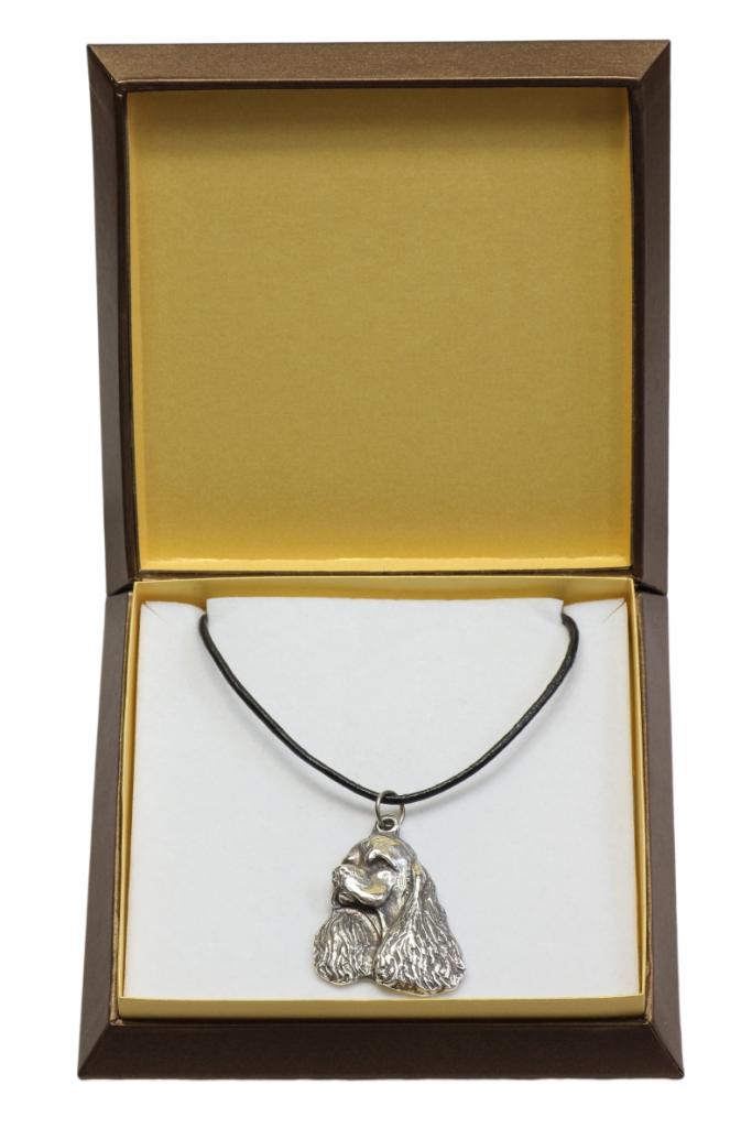 

Clumber Spaniel - Dog necklace in gift box, silver-plated locket for dog fan, striking pendant by Art-Dog brand срібний