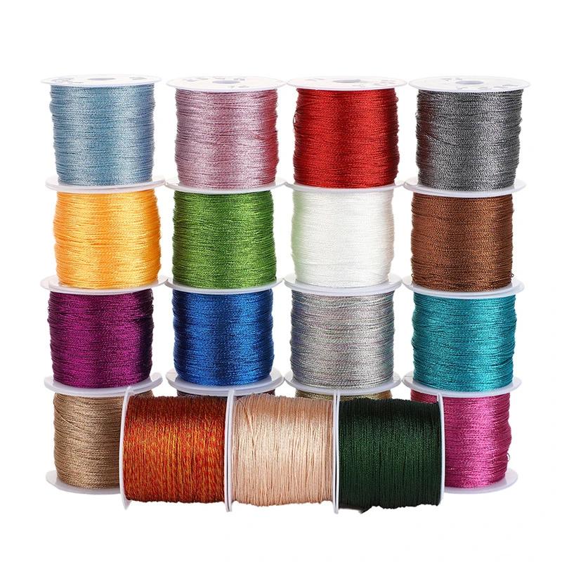 1Pc 0.2-0.8mm Multi-Color Braided Thread Macrame Cord String for DIY Bracelet Necklace Tassels Beading Craft Rope