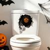 6-Piece Halloween Horror Toilet Stickers Bathroom Wall Decal Set, Water-Resistant PVC Characters for Smooth Toilet, Tile, and Other Flat Application