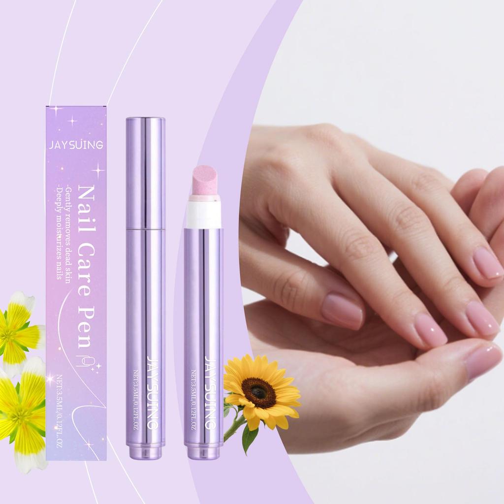 Penna Rimuovi Cuticole per Unghie, Penna Olio Cuticole 2-in-1 Spingicuticole Penna Olio per Unghie con Punta in Ceramica per Pelli Screpolate, Secche e Danneggiate A4V4