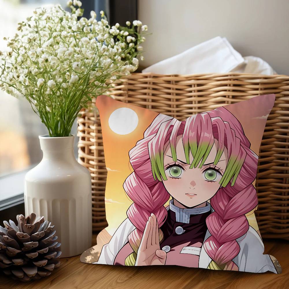 DemonSlayer KanrojiS Mitsuri Poszewka na poduszkę Calowe Wystrój Rustykalny Domowe Poszewki na poduszki Dekoracje Kanapy