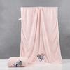 1 coral fleece bath towel, cute cartoon simple quick drying thick towel, absorbent adult wrap towel, bath towel