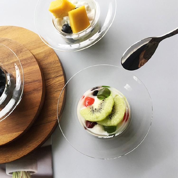 Straw Hat Shape Ice Cream Classes Container for Cake Yogurt Fruit Tasting Party