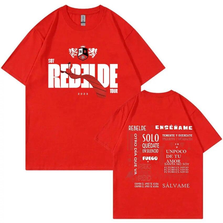 Rebelde RBD Tour Concert Graphic T-Shirt Unisex's WoUnisex Hip Hop Aesthetic T-shirts Fashion 100% Cotton Oversized T Shirt Streetwear